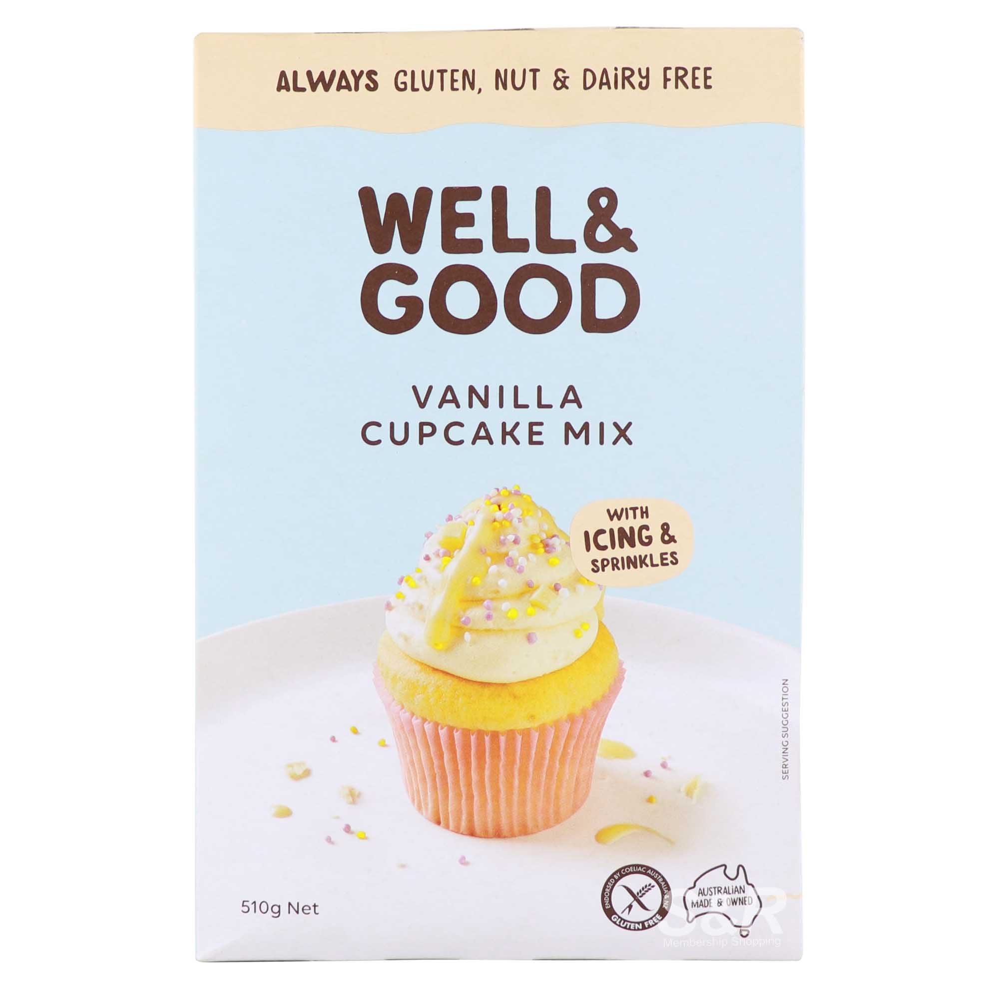 Well & Good Vanilla Cupcake Mix 510g